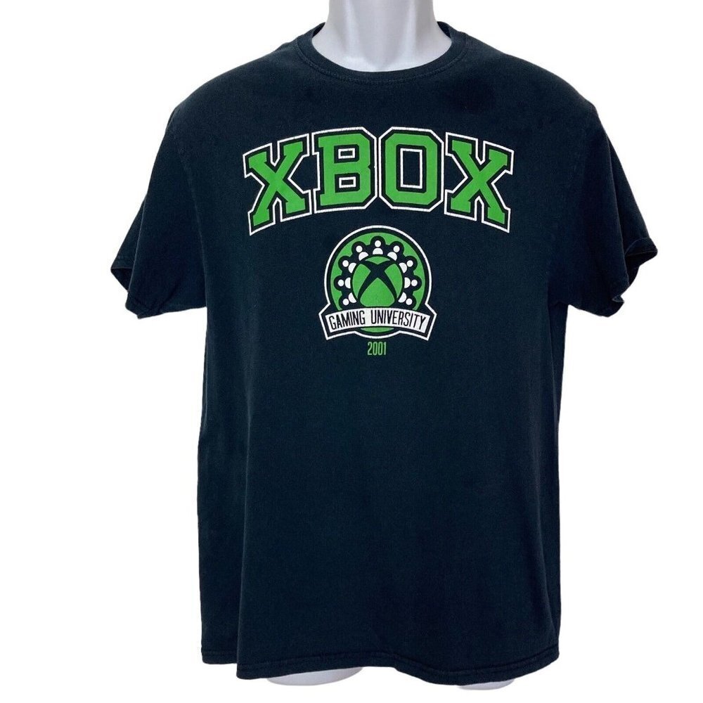 Xbox Ripple Junction Gaming University 2001 T Shirt Mens Medium Black Cotton